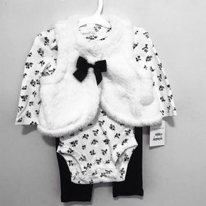 Baby 3-Piece black-gold and white onesie